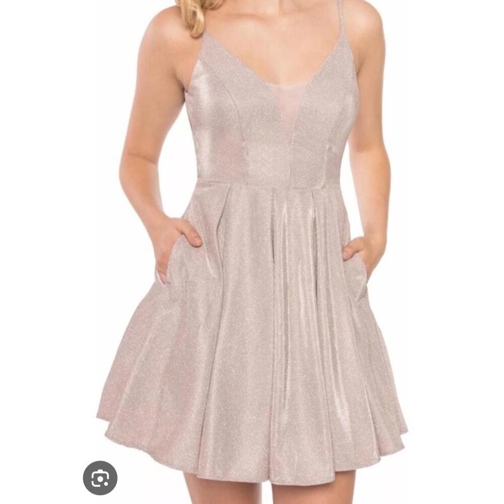 B DARLIN Juniors' Glitter Mesh Dress